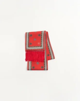 Chamber Silk Bandeau Scarf With Fringe