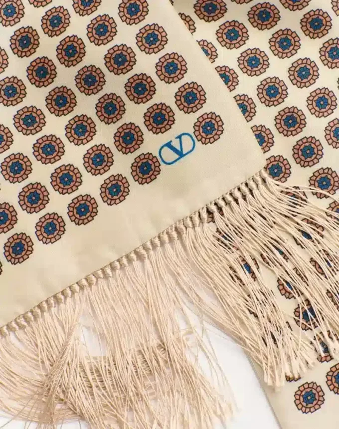 Chamber Silk Bandeau Scarf With Fringe