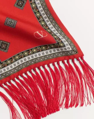 Chamber Silk Bandeau Scarf With Fringe