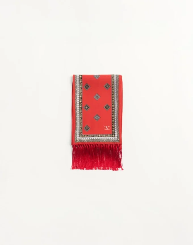 Chamber Silk Bandeau Scarf With Fringe