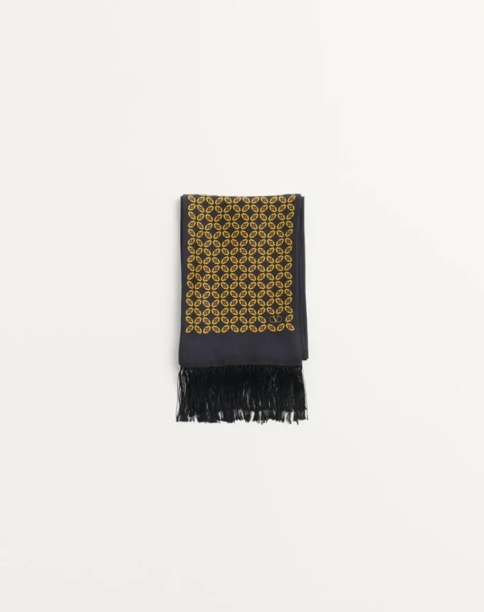 Chamber Silk Bandeau Scarf With Fringe