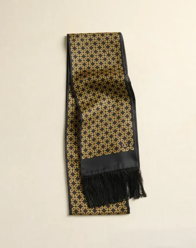 Chamber Silk Bandeau Scarf With Fringe