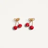 Cherryfic Metal And Enamel Earrings