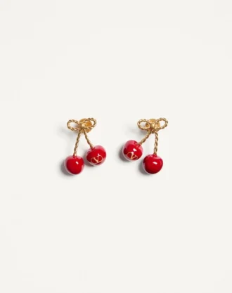 Cherryfic Metal And Enamel Earrings