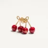 Cherryfic Metal And Enamel Earrings
