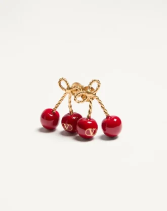 Cherryfic Metal And Enamel Earrings