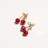 Cherryfic Metal And Enamel Earrings