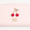 Cherryfic Mini Zip Wallet in grainy calfskin