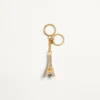 Chez Valentino Bag Charm With Key Ring In Metal, Enamel, And Crystals