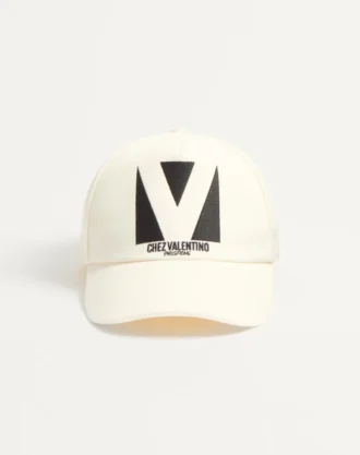Chez Valentino Cotton Baseball Cap With Embroidery