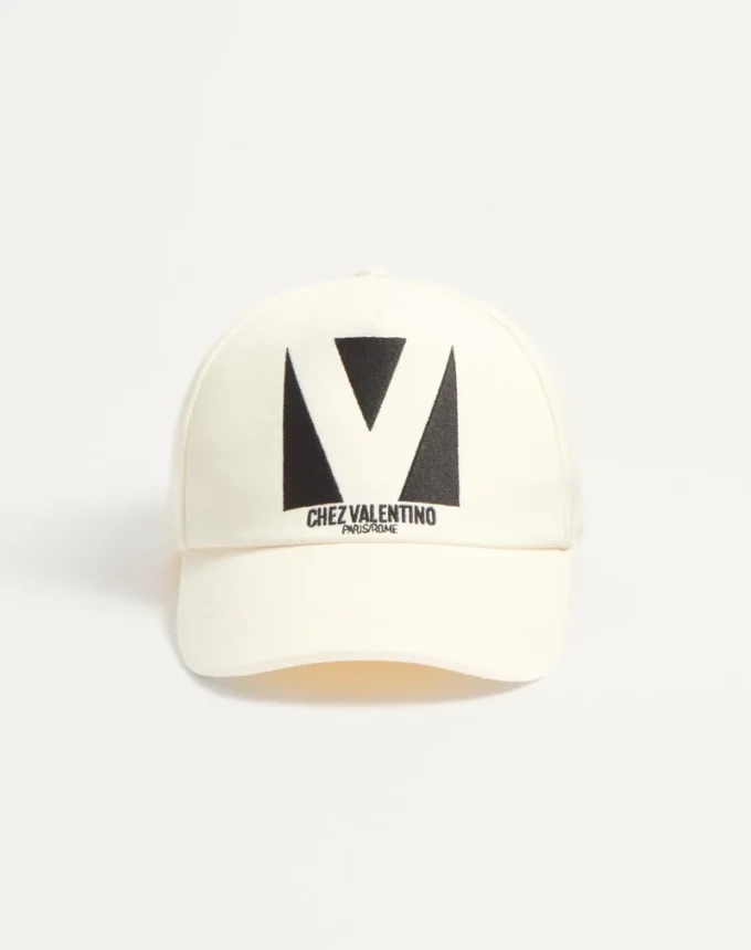 Chez Valentino Cotton Baseball Cap With Embroidery