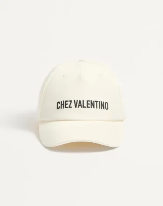 Chez Valentino Cotton Baseball Cap With Embroidery