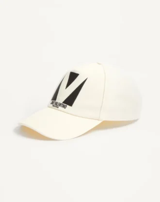 Chez Valentino Cotton Baseball Cap With Embroidery
