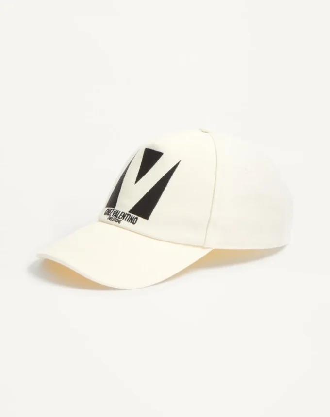Chez Valentino Cotton Baseball Cap With Embroidery