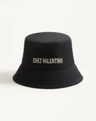 Chez Valentino Cotton Bucket Hat With Embroidery