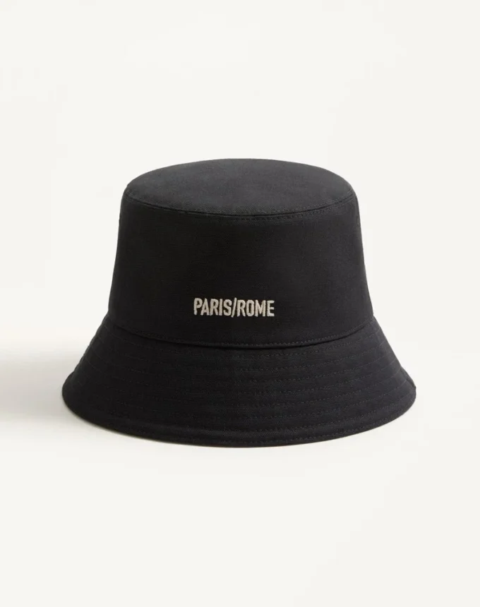 Chez Valentino Cotton Bucket Hat With Embroidery