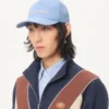 Chez Valentino Denim Baseball Cap With Embroidery