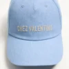 Chez Valentino Denim Baseball Cap With Embroidery