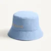 Chez Valentino Denim Bucket Hat With Embroidery
