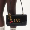 Chez Valentino Metal And Enamel Bag Charm With Key Ring