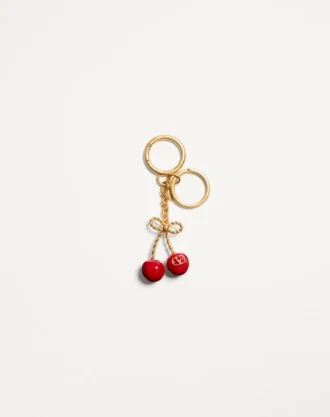 Chez Valentino Metal And Enamel Bag Charm With Key Ring