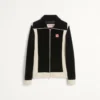 Chez Valentino Turtleneck Chenille Sweatshirt With Zipper And Patch