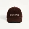Chez Valentino Velvet Baseball Cap With Embroidery
