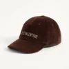 Chez Valentino Velvet Baseball Cap With Embroidery