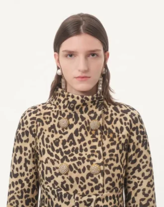 Cloth Coat In Animalier Print