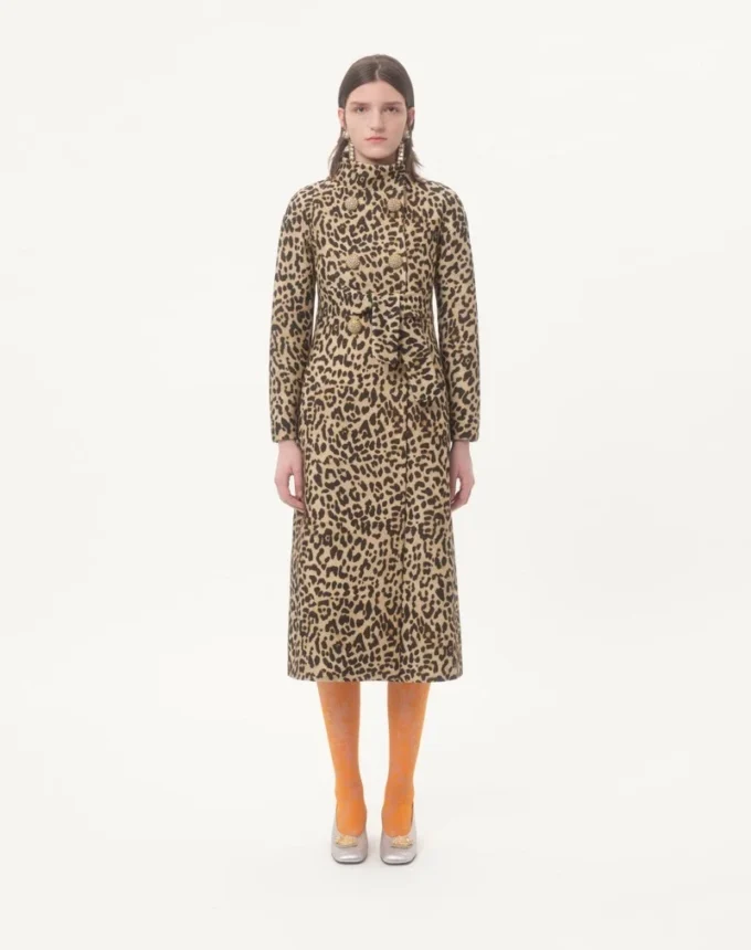 Cloth Coat In Animalier Print