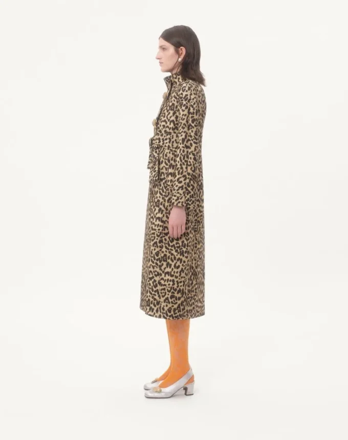 Cloth Coat In Animalier Print