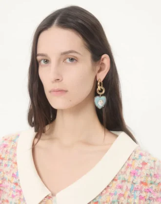 Coeur Hyperbole Earrings in Metal, Resin and Swarovski® Crystals