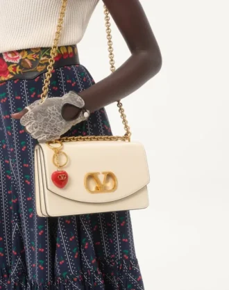 Coeur Royal Bag Charm With Key Ring In Metal And Enamel