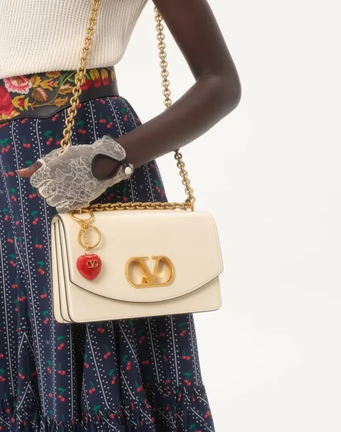 Coeur Royal Bag Charm With Key Ring In Metal And Enamel