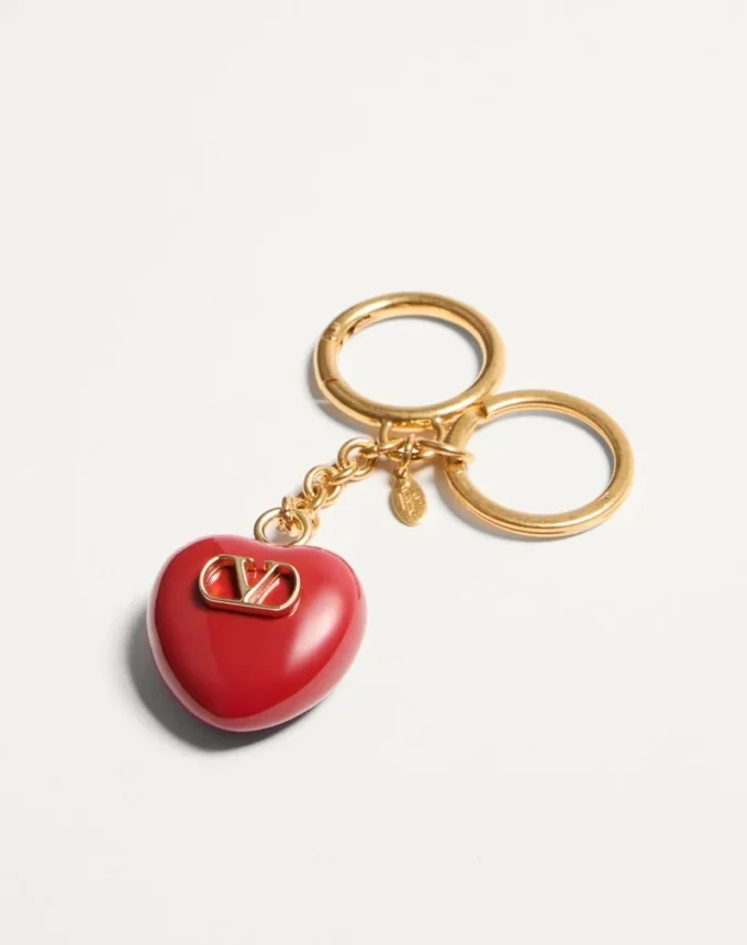 Coeur Royal Bag Charm With Key Ring In Metal And Enamel
