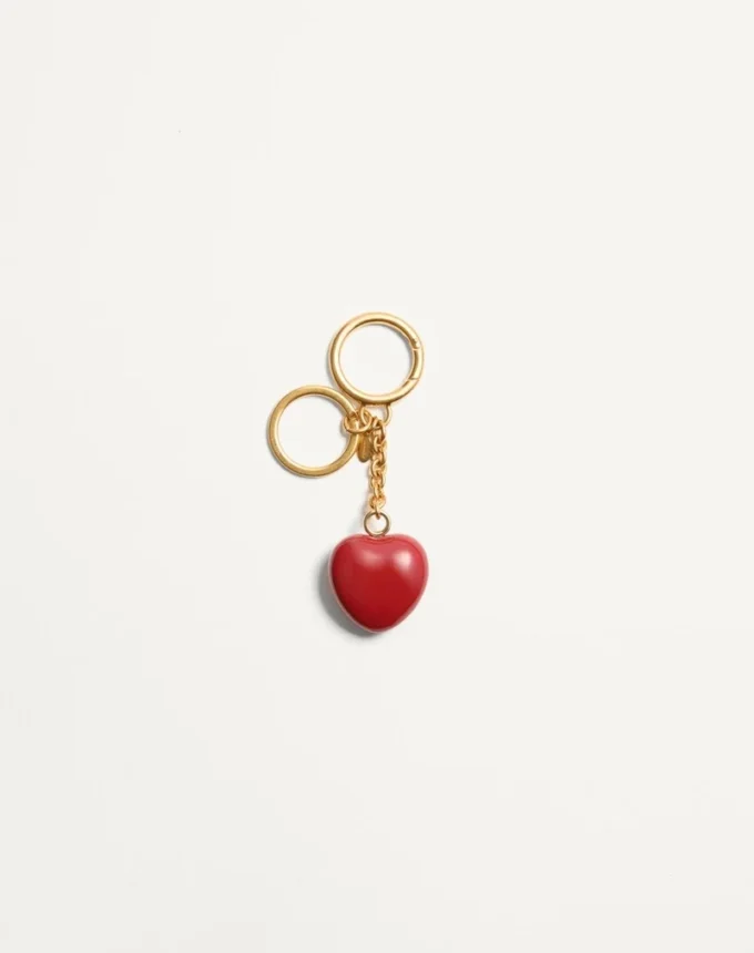 Coeur Royal Bag Charm With Key Ring In Metal And Enamel
