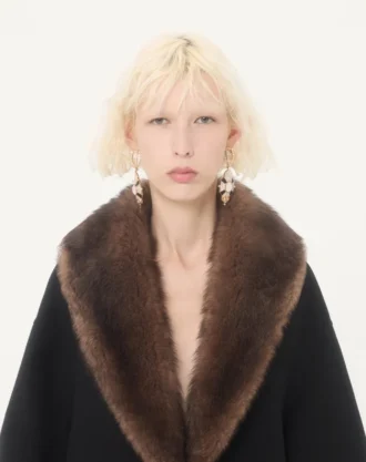 Compact Drap Caban with Shearling