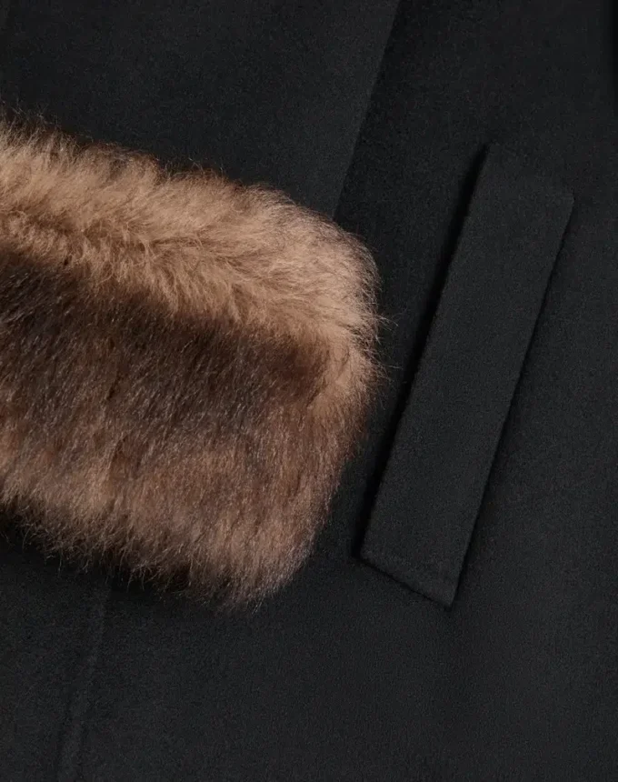 Compact Drap Caban with Shearling