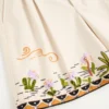 Cotton Canvas Bermuda Shorts With Floral Embroidery And Jacquard Trimmings