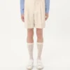 Cotton Canvas Cuffed Bermuda Shorts