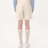 Cotton Canvas Cuffed Bermuda Shorts