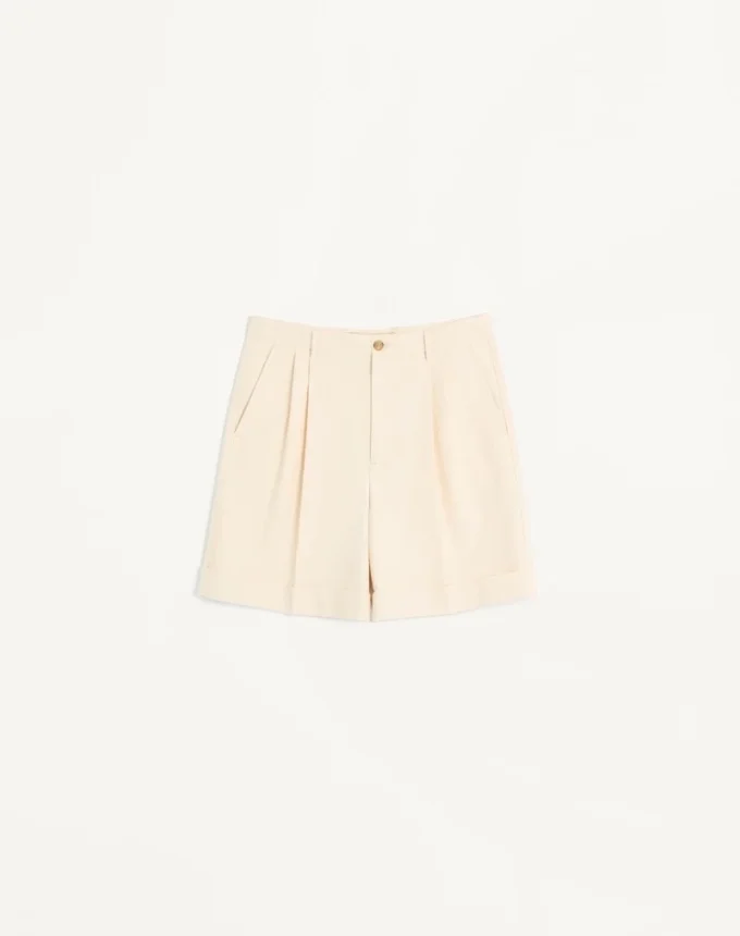 Cotton Canvas Cuffed Bermuda Shorts
