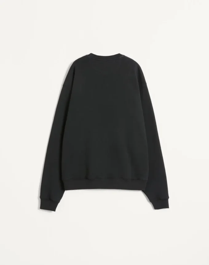 Cotton Crewneck Sweatshirt With Chez Valentino Patch