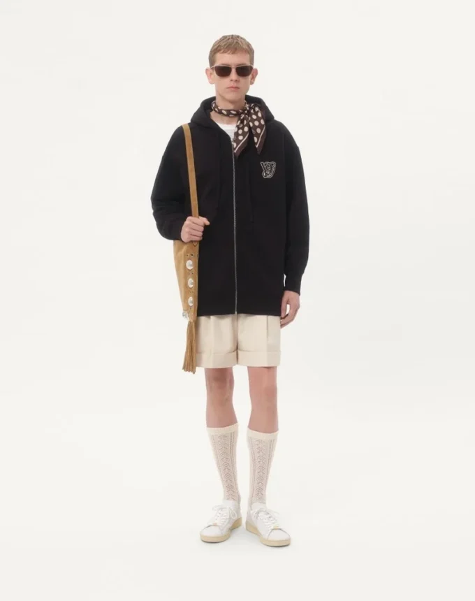 Cotton Hooded Sweatshirt With Vg Patch Cotton Hooded Sweatshirt With Vg Patch