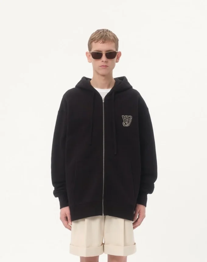 Cotton Hooded Sweatshirt With Vg Patch Cotton Hooded Sweatshirt With Vg Patch
