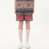 Cotton Muslin Bermuda Shorts With Voyage Imaginaire Print And Passementerie Trim