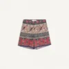 Cotton Muslin Bermuda Shorts With Voyage Imaginaire Print And Passementerie Trim