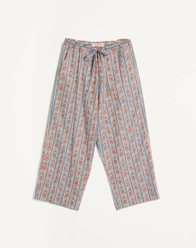 Cotton Muslin Pajama Pants With Voyage Imaginaire Print Cotton Muslin Pajama Pants With Voyage Imaginaire Print