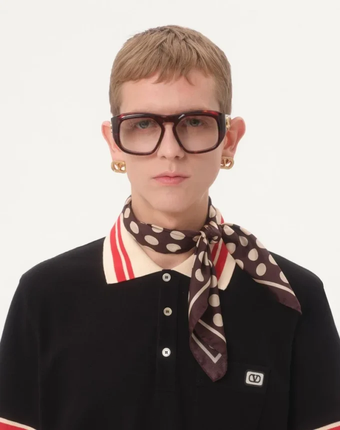 Cotton Piqué Polo Shirt With Vlogo Patch