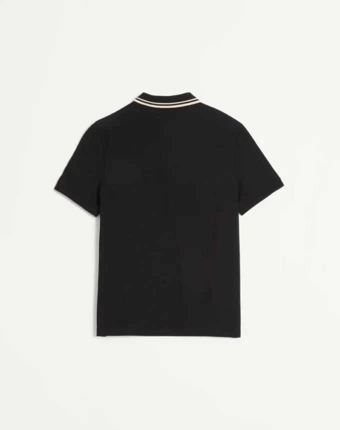 Cotton Piqué Polo Shirt With Vlogo Patch